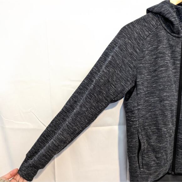 Uniqlo Hooded Zip Up Jacket Sweatshirt Marled Grey Size S - Picture 3 of 8